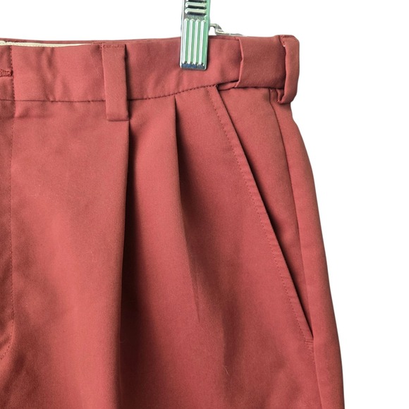 Haggar Generations Pleated Chino Shorts Men SZ 32 Rust Cotton Blend Relaxed Fit - Picture 6 of 11